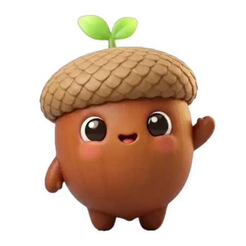 Sprig, a little acorn with a sprout on its cap
